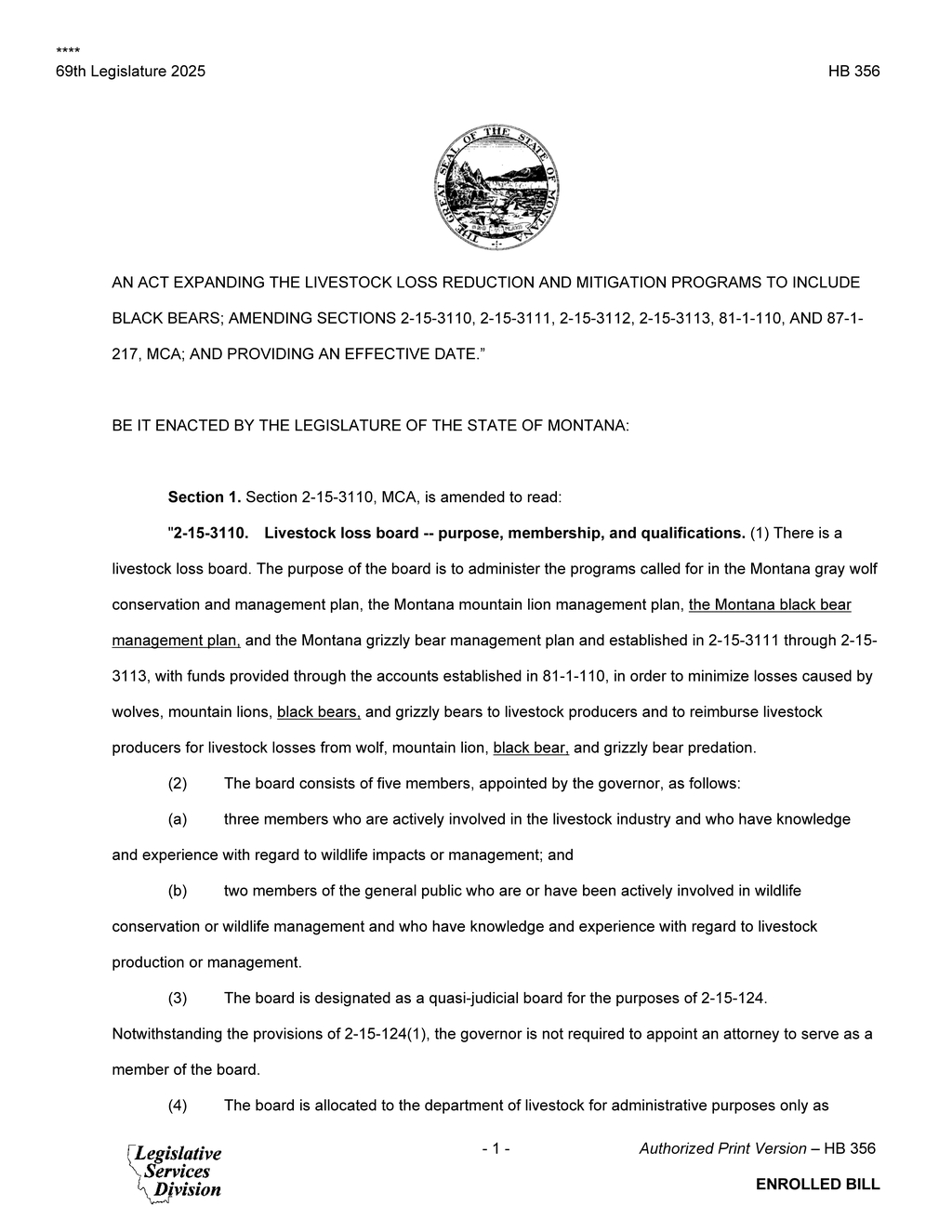 Montana Governor establishes livestock loss board to manage predator impact on farmers