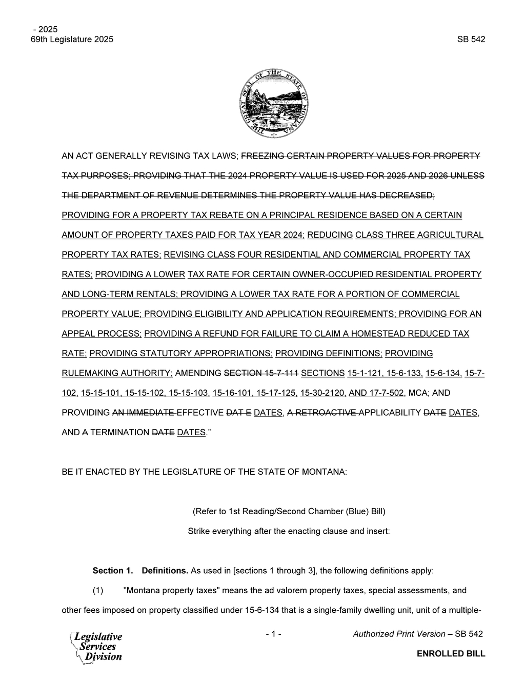 Montana Legislature updates property tax structure and limits fixed mill levies