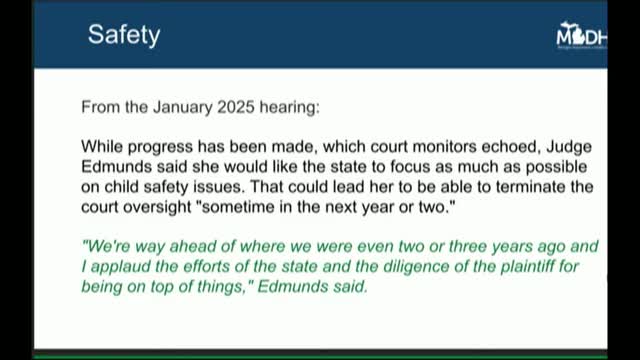 Judge Edmonds emphasizes child safety in Michigan DHS oversight hearing