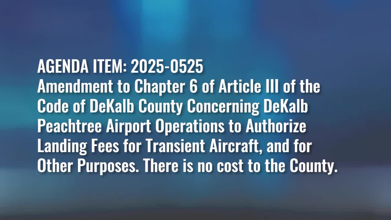 DeKalb County considers landing fees for transient aircraft at Peachtree Airport