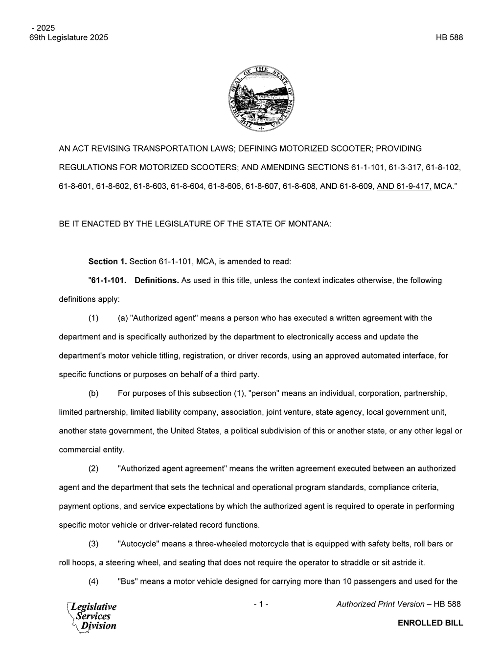 Montana Legislature establishes new vehicle registration rules and definitions