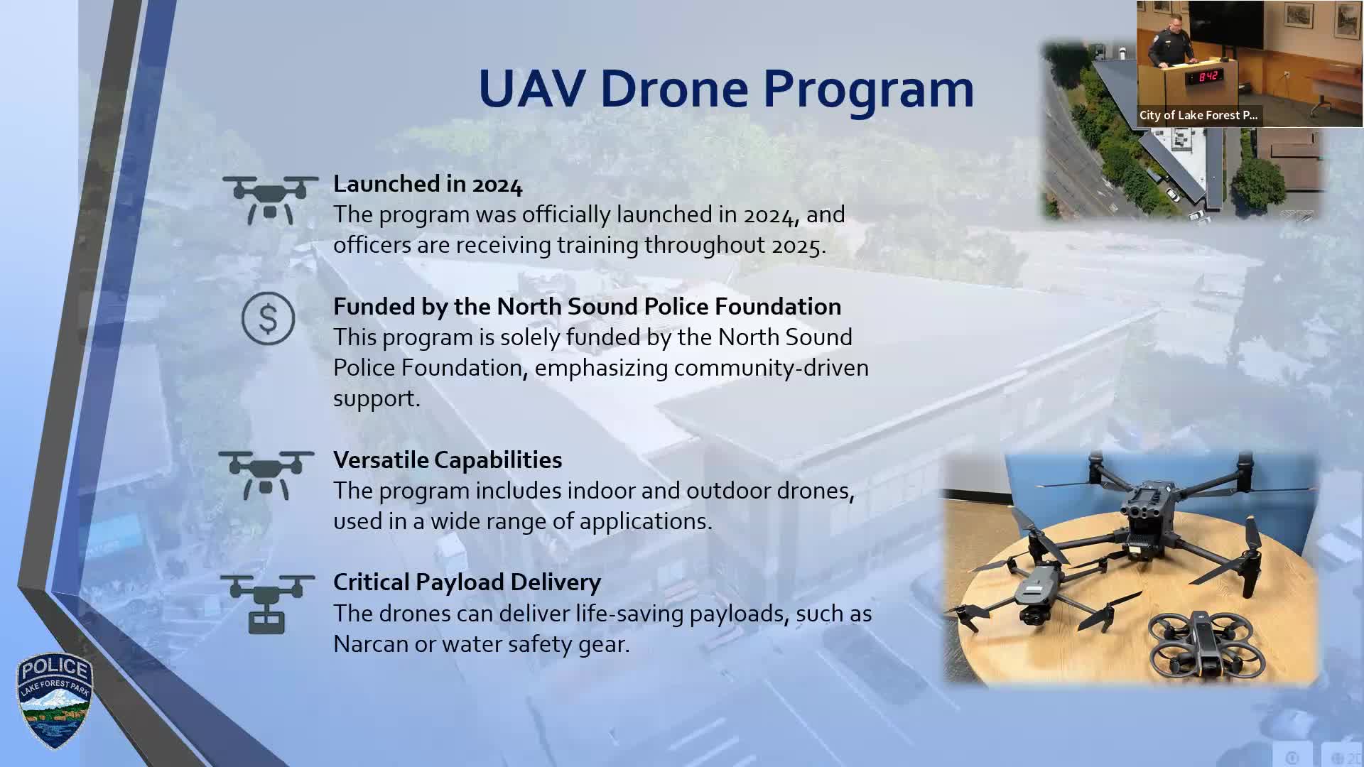Lake Forest Park police expand UAV program and mental health response strategies