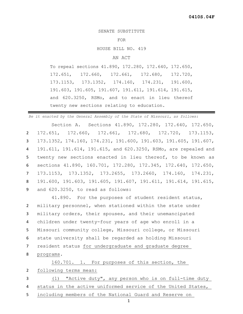 Missouri grants in-state tuition for National Guard and reserve members