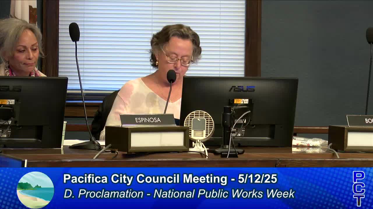 Pacifica City Council declares May 2025 as National Public Works Week