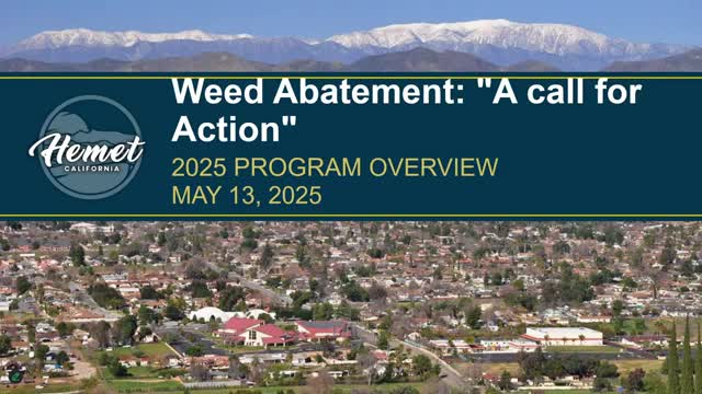 City Council advances weed abatement program to prevent future wildfires