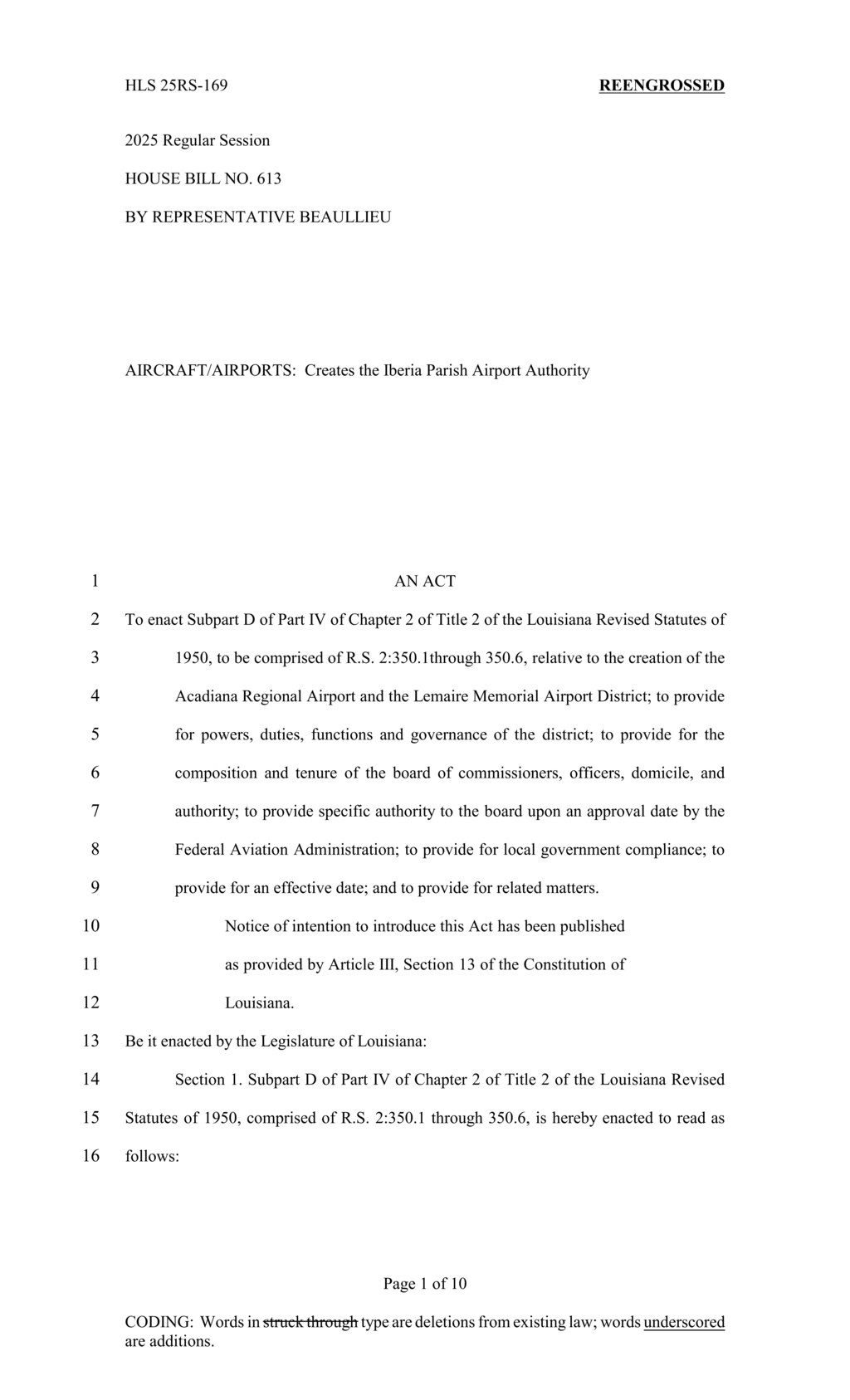 Iberia Parish Council to establish Acadiana Regional Airport District with FAA approval