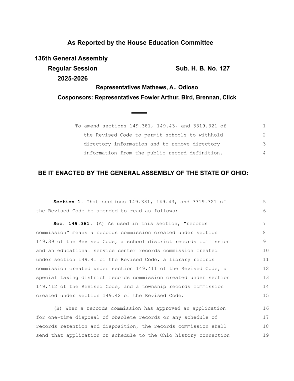 Ohio legislature approves comprehensive public records transparency reform