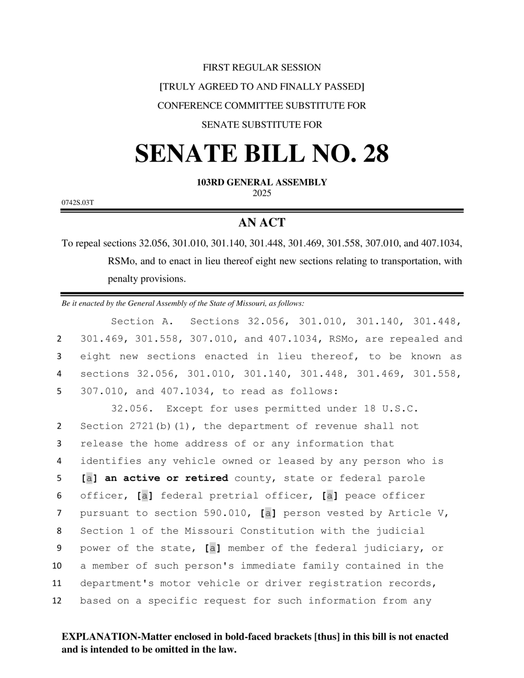 Missouri government updates motor vehicle license plate rules for veterans and conservation