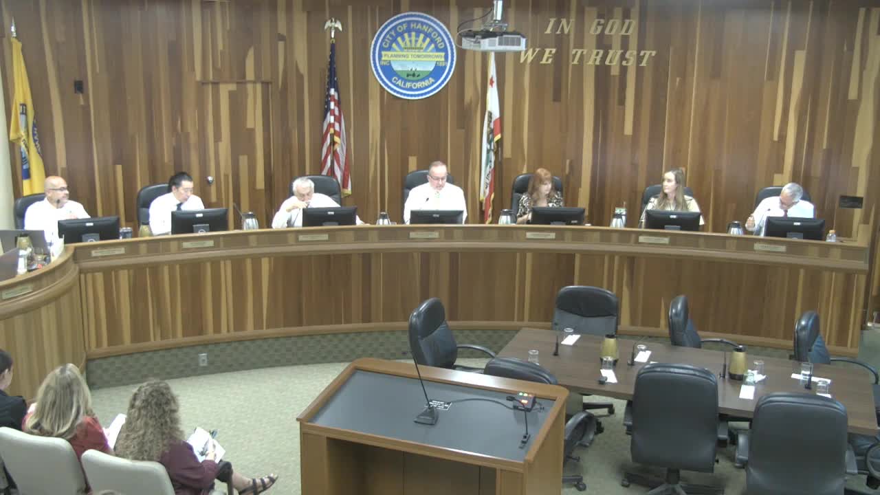 Sylvia Gastone leads prayer for Hanford city leaders and community
