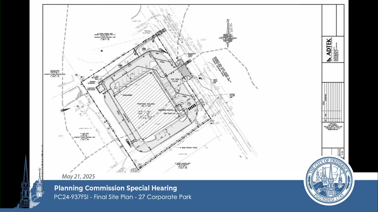 Planning Commission approves final site plan for 27 Corporate Center development