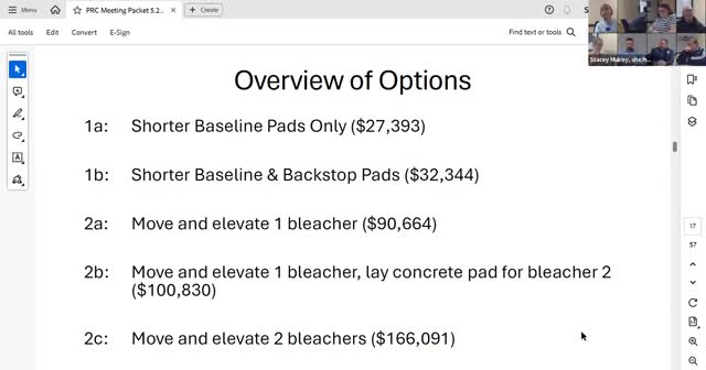Park and Recreation Commission approves $166K for new bleachers at sports complex
