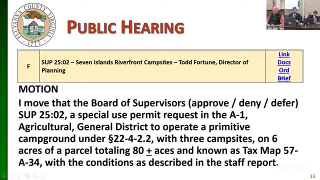 County approves primitive campground on James River near Buckingham County