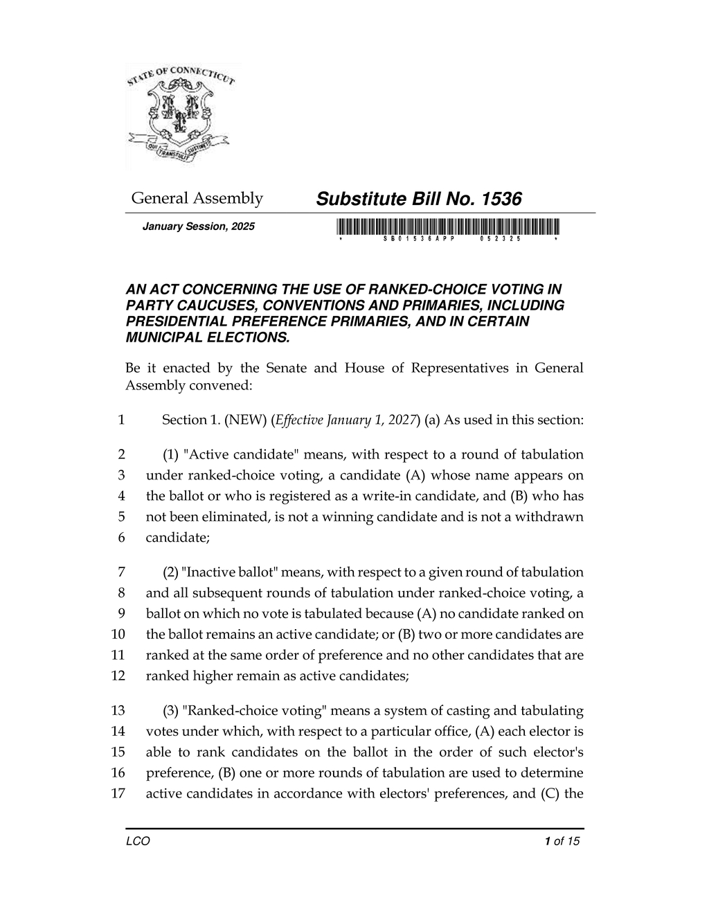 Connecticut mandates ranked-choice voting for municipal elections starting January 2027