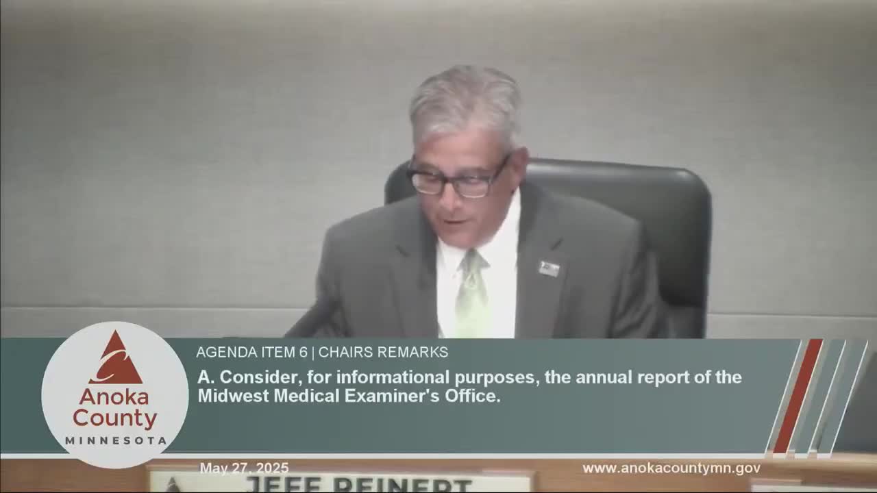 Anoka County commissioners applaud Midwest Medical Examiner's Office for compassionate service