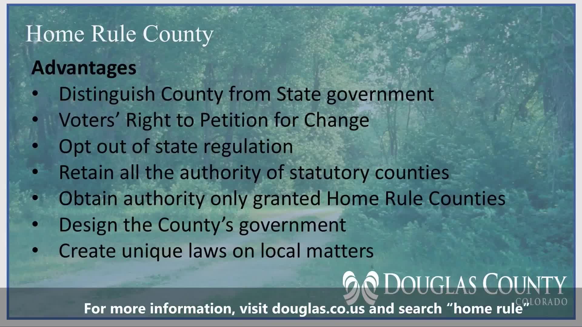 Douglas County explores home rule charter for local governance