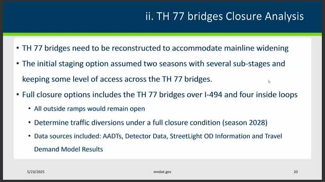MnDOT plans full closure of Highway 77 Bridges amidst multiple regional projects
