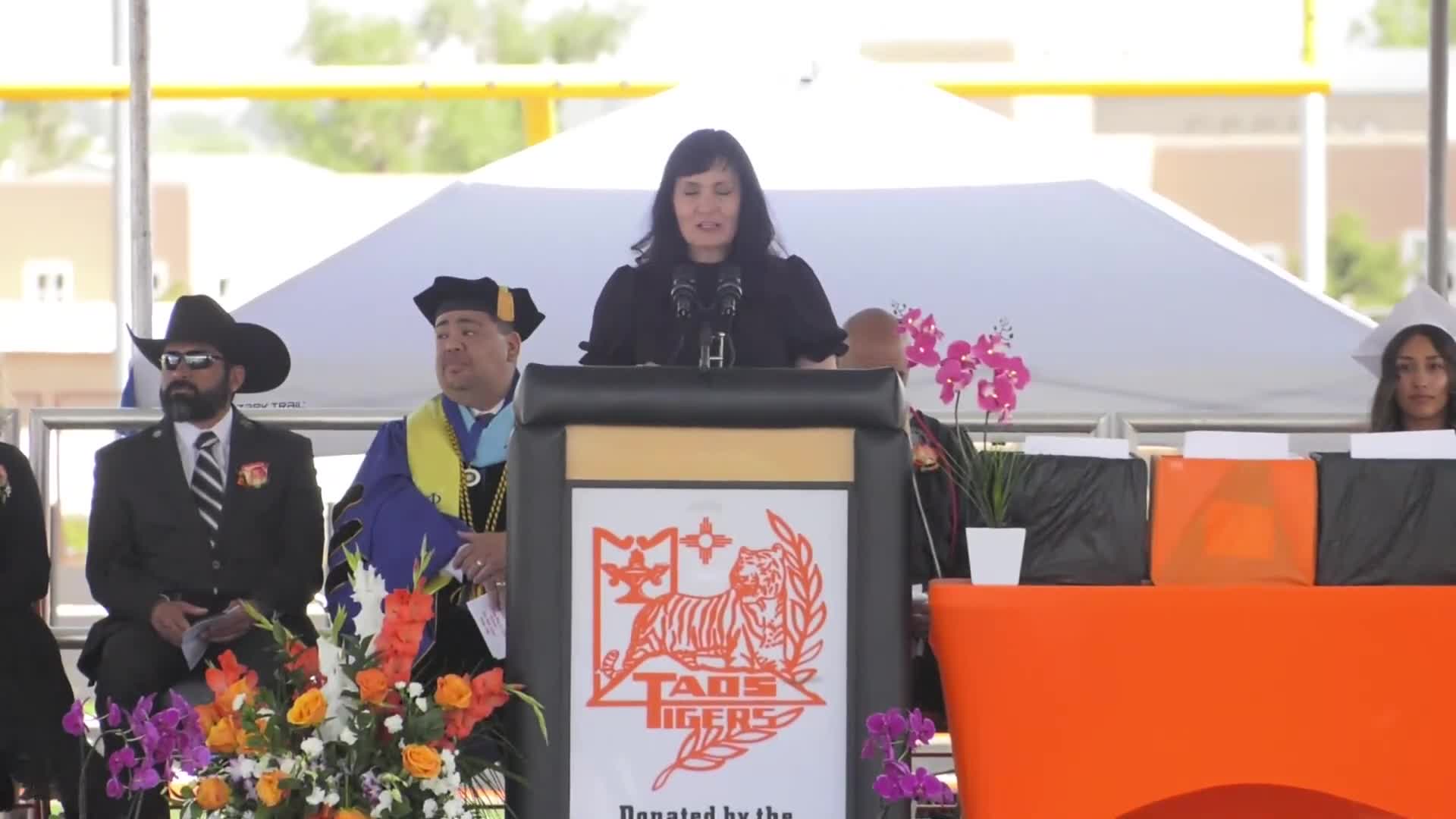 Superintendent Antonio Leighton Jr praises Taos High School class of 2025 at graduation