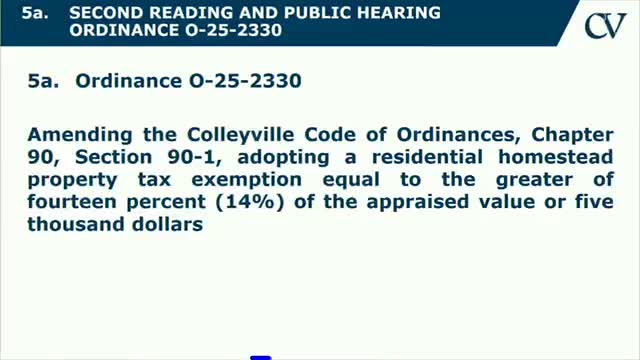 Colleyville City Council approves 14% homestead property tax exemption increase