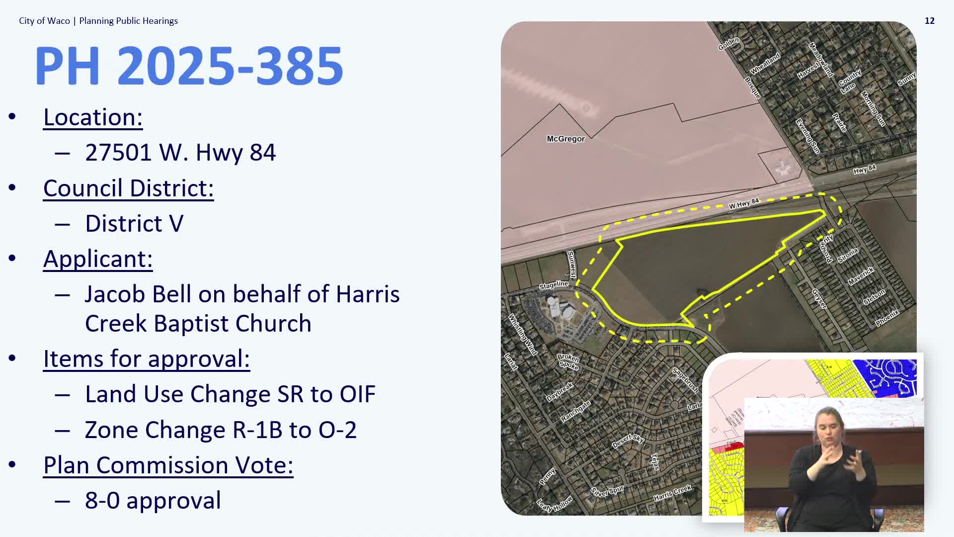 Jacob Bell discusses zoning flexibility for Harris Creek Baptist Church plans