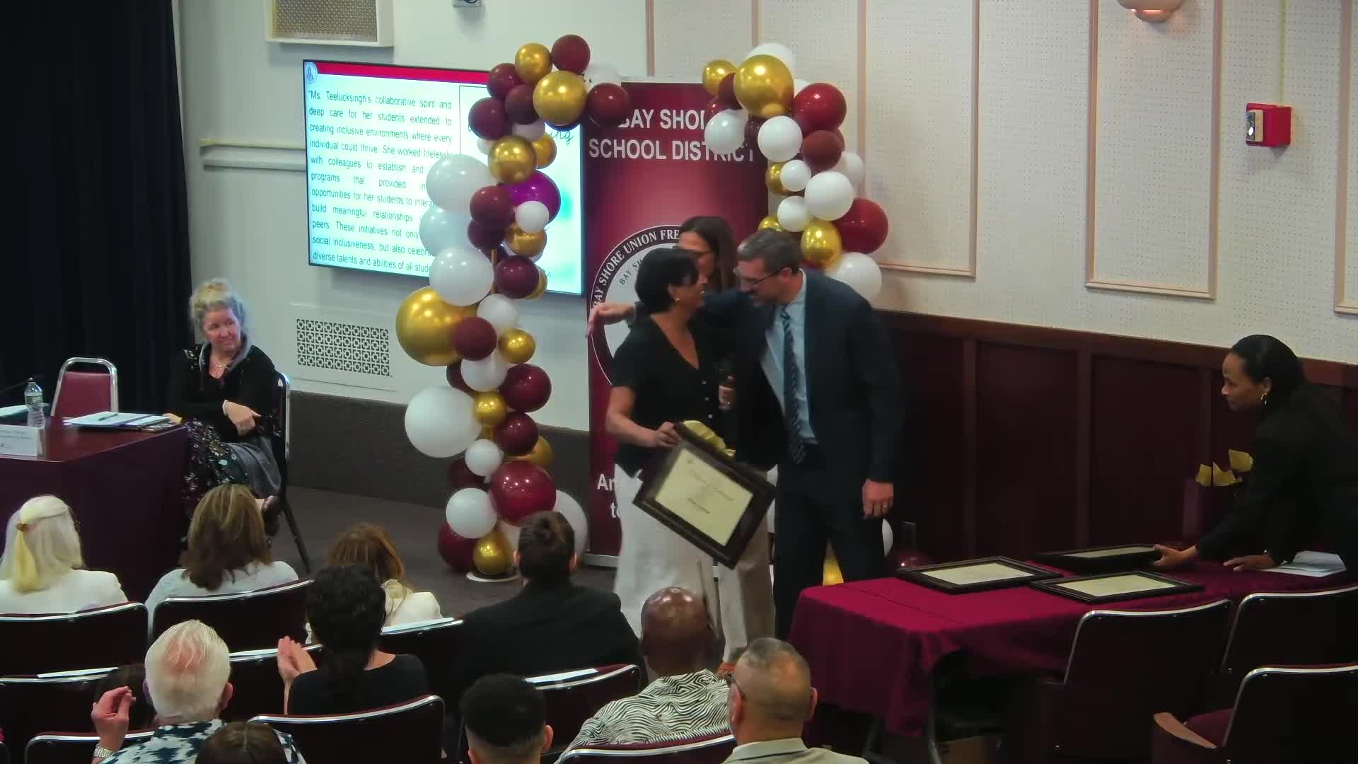 Cathy Romano honors Bayshore school board members for professional development achievements