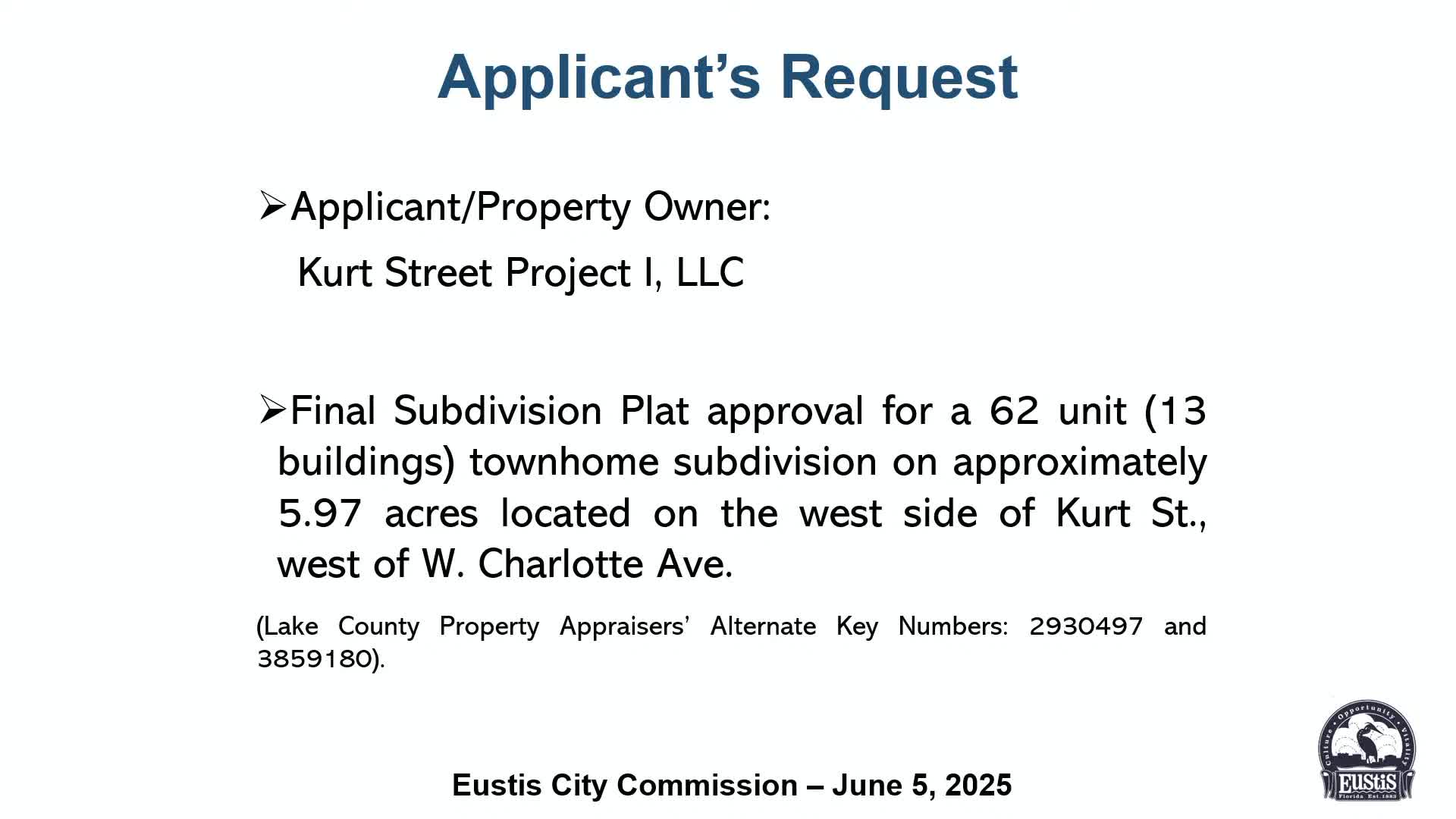 Eustis City Commission approves water rate increase and Hidden Cove subdivision plan