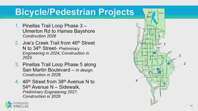 Pinellas County approves transportation improvement plan including multiple trail and roadway projects