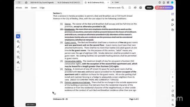 Bexley Council discusses impact of bed and breakfast regulations on community