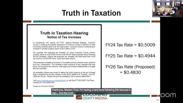 County discusses tax increase amid property value growth and rate decrease