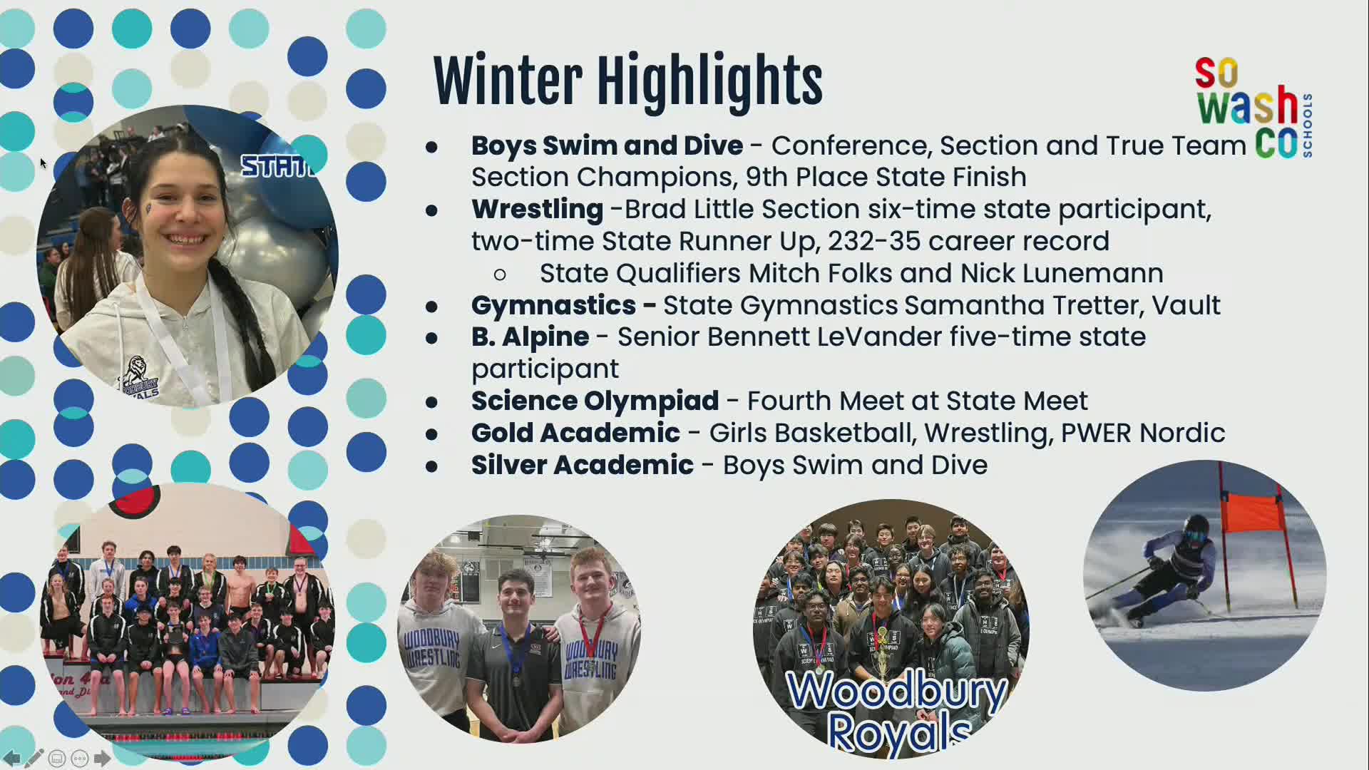 Woodbury High School celebrates student achievements and decommissions historic pool