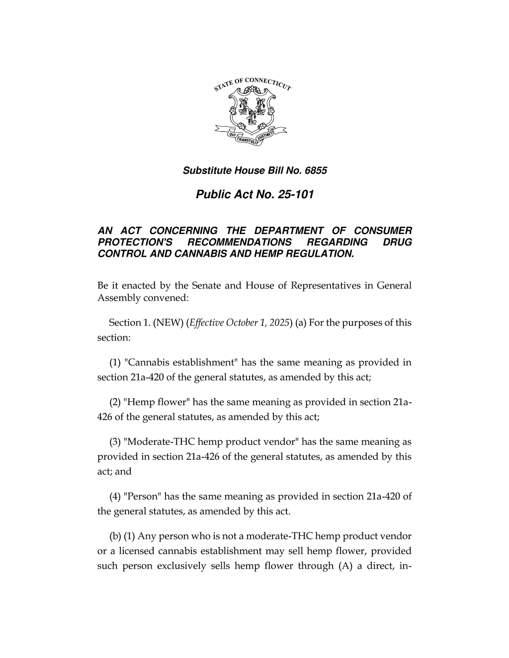 Connecticut establishes hemp flower sales regulations and age verification requirements