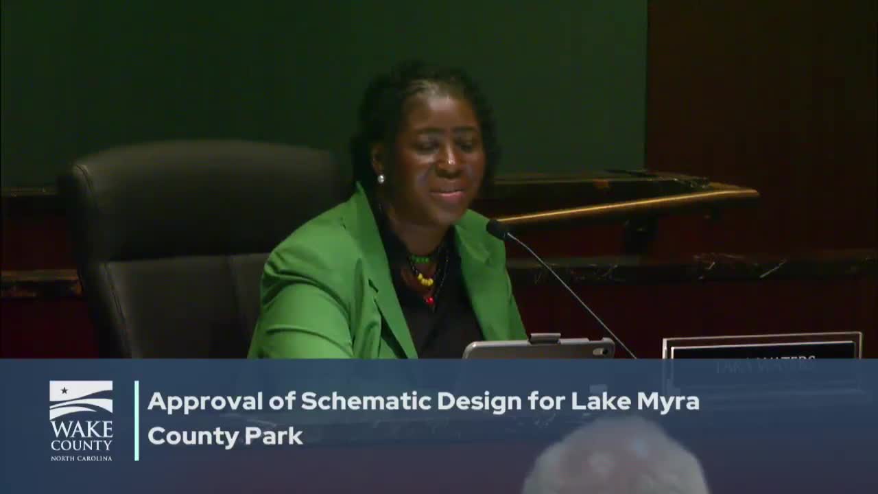 Wake County Commissioners approve Lake Myra Park design and discuss grant funding opportunities