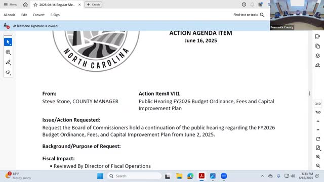 Brunswick County Commissioners adopt $313M budget amid inflation concerns