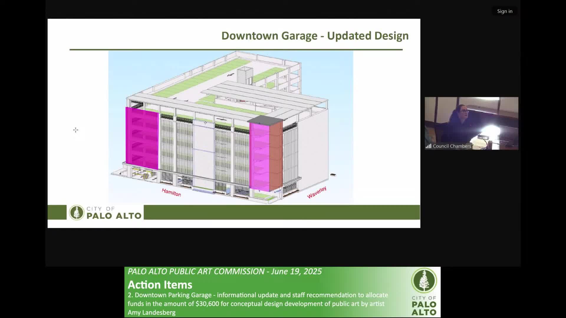 Amy Landesberg proposes new art design for downtown parking garage project