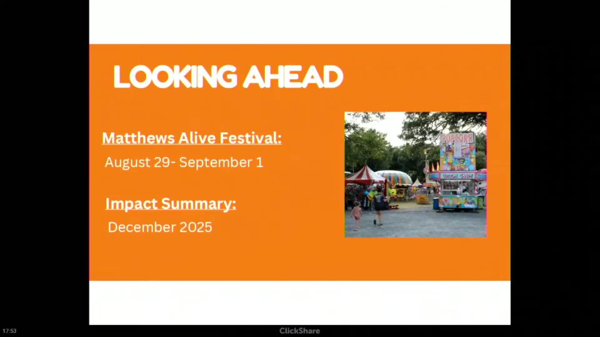 Matthews Live outlines festival plans and nonprofit funding process for 2025
