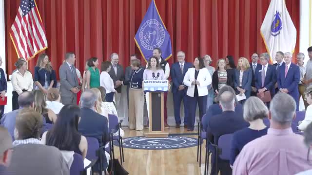 Governor Healy announces new infrastructure bill in Braintree with Mayor Sullivan