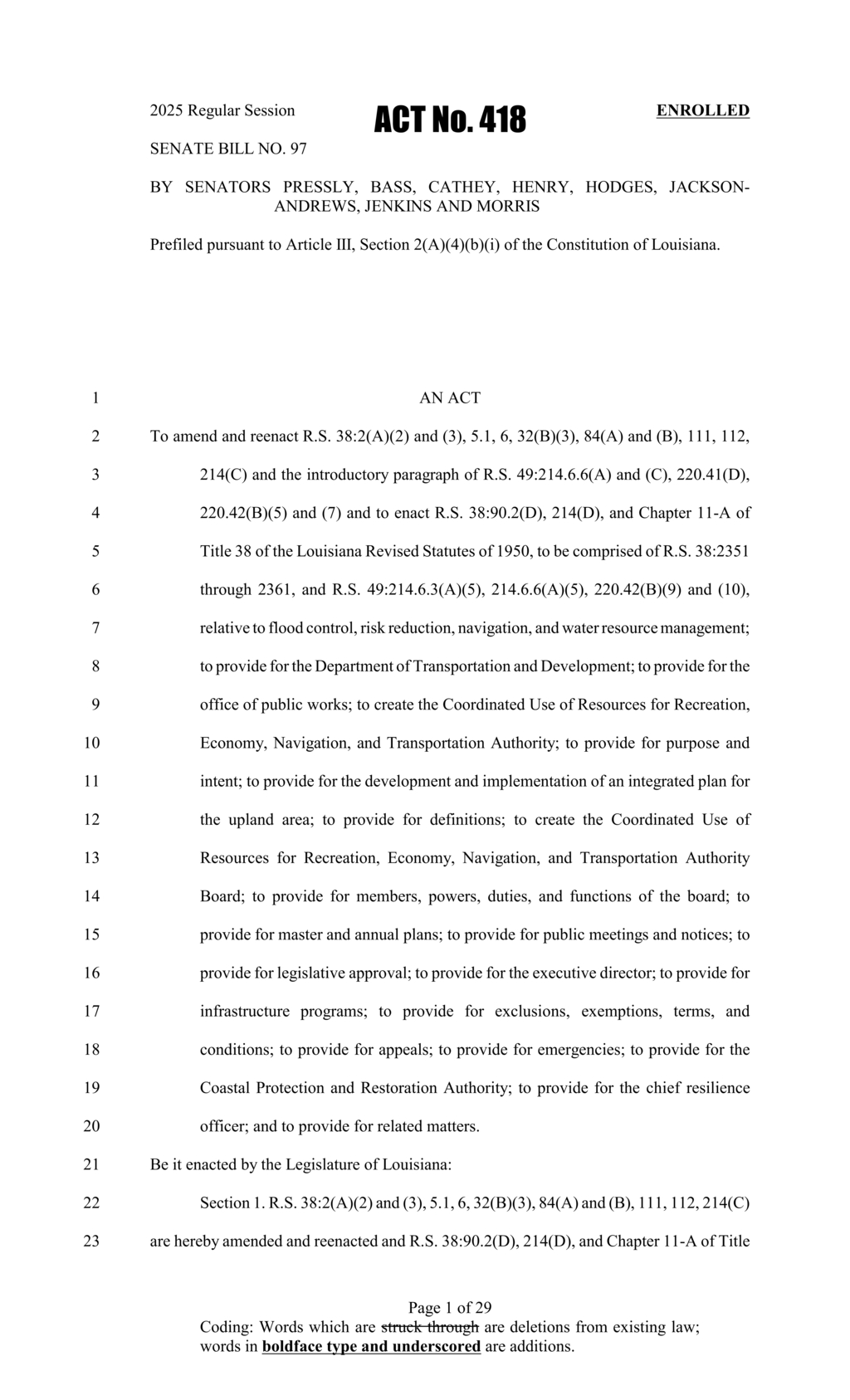 Louisiana enables parishes to adopt flood insurance compliance regulations under National Flood Insurance Act