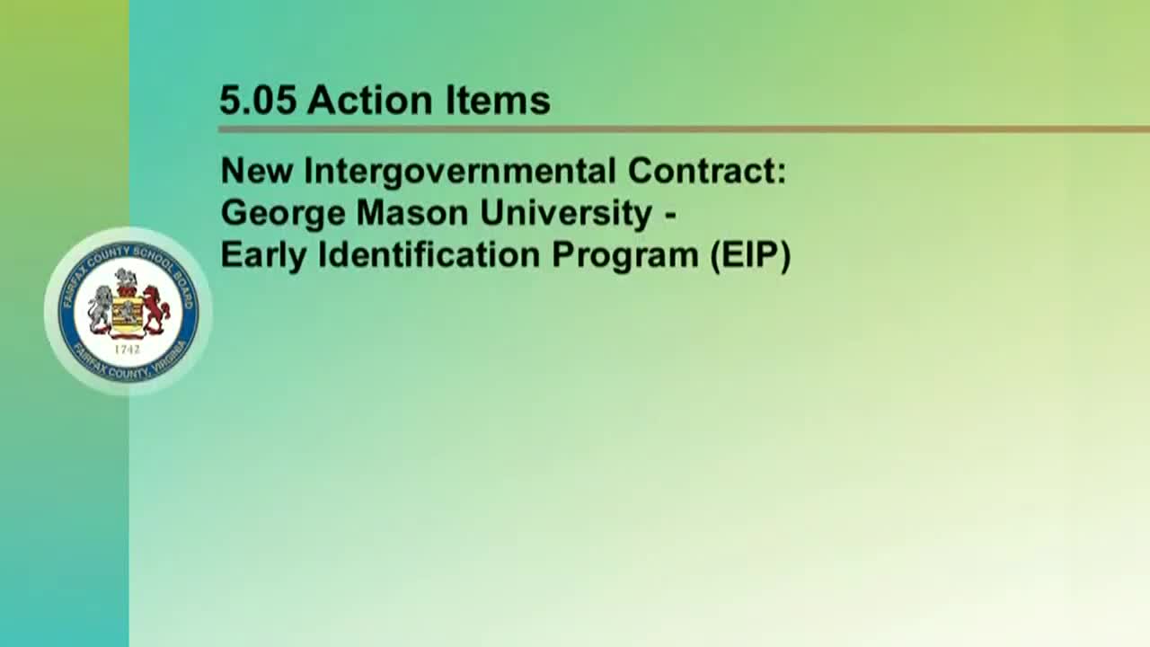 Fairfax School Board approves contract for George Mason University Early Identification Program